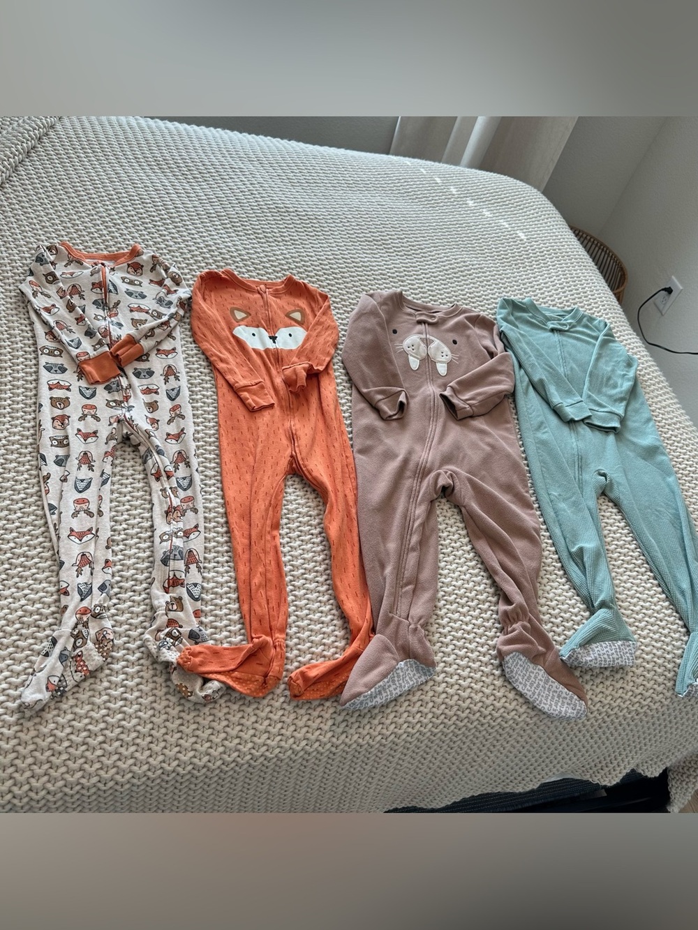 Lot Orange Fox Footed One-Piece Pajama